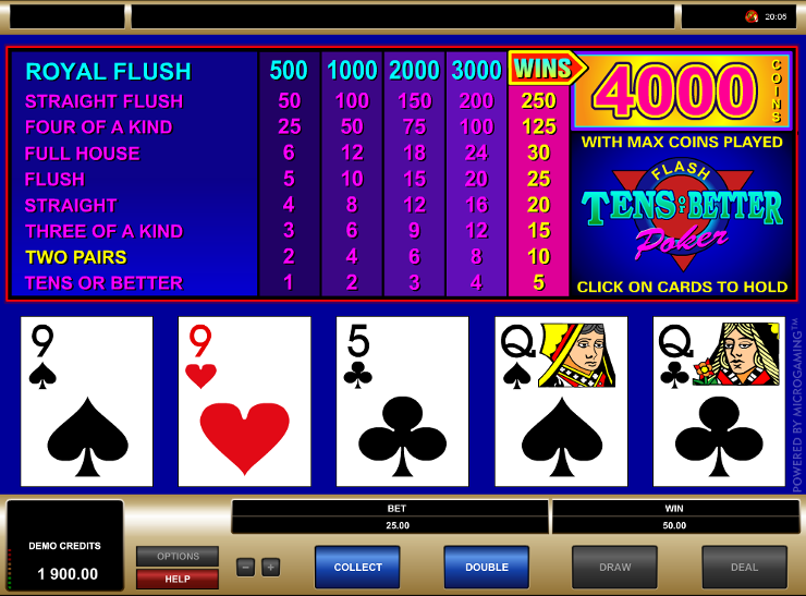 Игровой автомат Tens or Better - выиграй в карточные игры в казино Вулкан онлайн