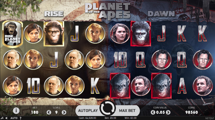 Игровой автомат Planet of the Apes - в Вулкан Россия казино побеждай в слоты от NetEnt